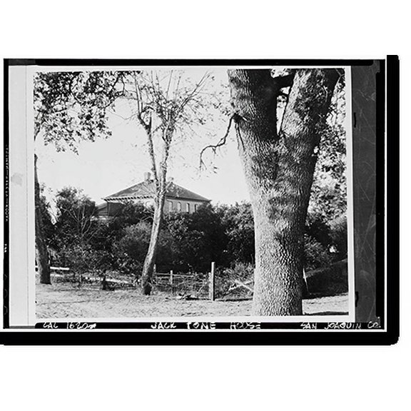 Historic Print, Jack Tone House, Jack Tone Road, Stockton vicinity, San Joaquin County, CA, 16" x 20"