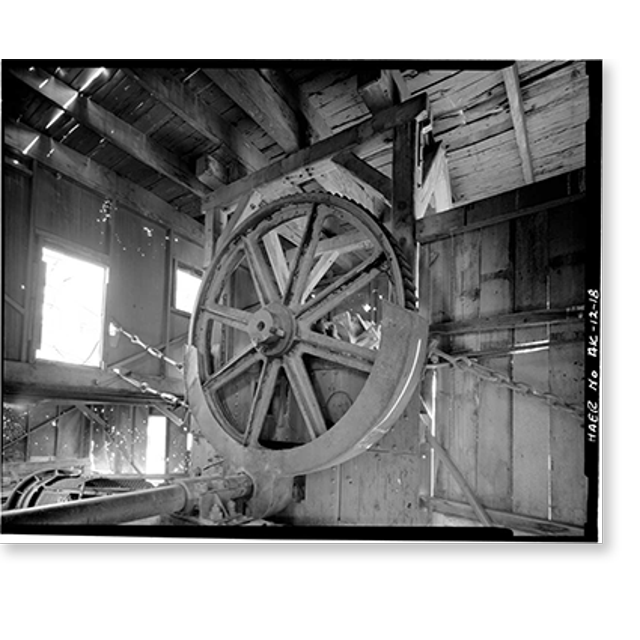 Historic Print, Jack Wade Dredge, Milepost 86, Taylor Highway, Chicken