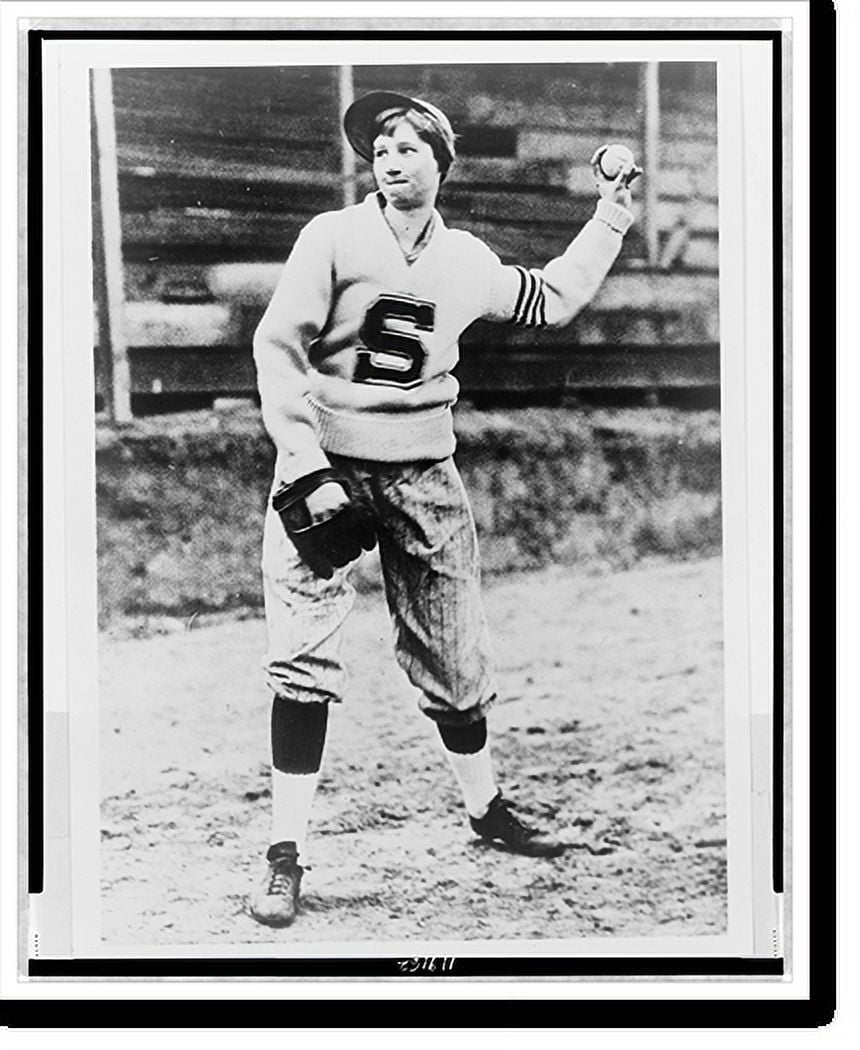 Historic Print, [Jackie Mitchell, fulllength portrait, facing left, in