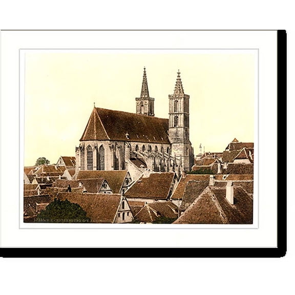 Historic Print, Jacobs Church (St. Jacobs Church) Rothenburg (i.e. ob der Tauber) Bavaria Germany, 16" x 20"