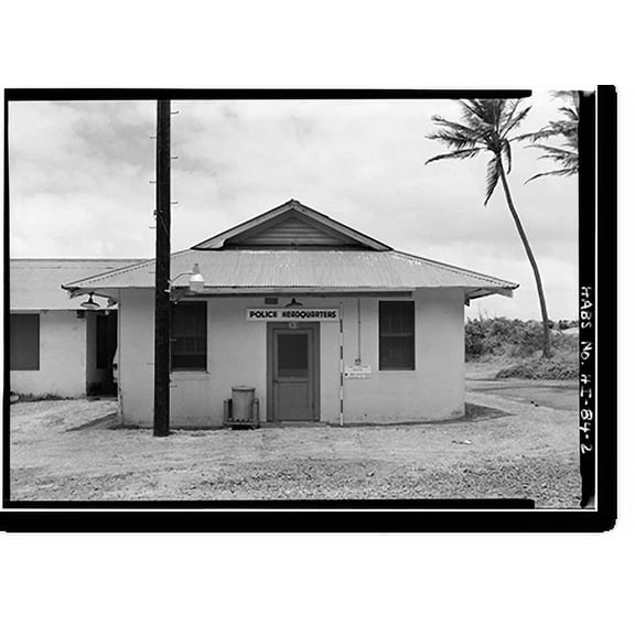 Historic Print, Jail & Police Station, Moloka'i Island, Kalaupapa, Kalawao County, HI - 2, 18" x 24"