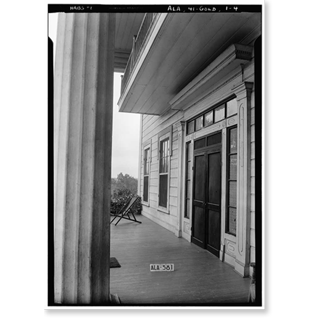 Historic Print, James Ellington House, Oak Bowery Road vicinity, Gold