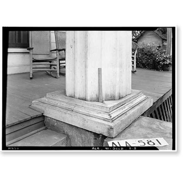 Historic Print, James Ellington House, Oak Bowery Road vicinity, Gold