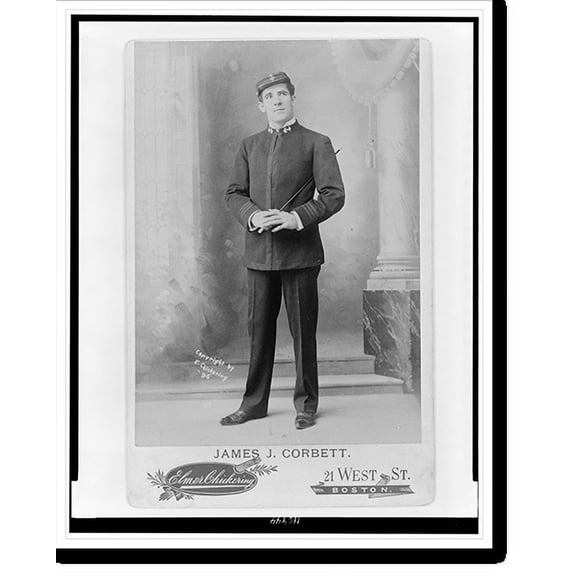 Historic Print, James J. Corbett.Elmer Chickering., 16" x 20"