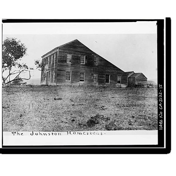 Historic Print, James Johnston House, Higgins Road, Half Moon Bay, San Mateo County, CA - 15, 18" x 24"
