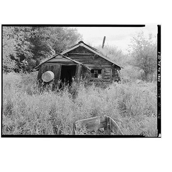 Historic Print, James Minano Cabin, Slate Creek at Koyukuk River, Bettles Vicinity, Coldfoot, Yukon-Koyukuk Census Area, AK, 18" x 24"