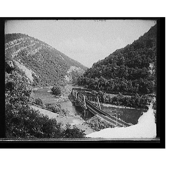 Historic Print, [James River Water Gap, Chesapeake & Ohio Railway, Clifton Forge, Va.], 16" x 20"