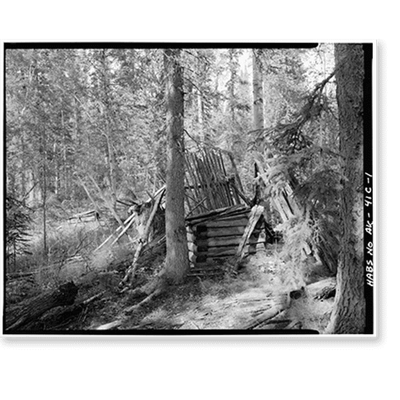 Historic Print, James Taylor Dog Corrals, Opposite 4th of July Creek, Yukon River, Eagle vicinity, Southeast Fairbanks Census Area, AK, 18" x 24"