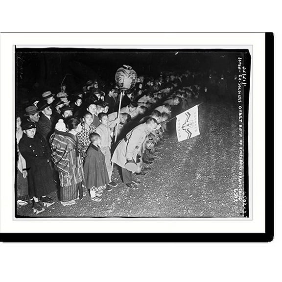 Historic Print, Jap. . ex-soldiers greet birth of emperor's grandchild, 18" x 24"