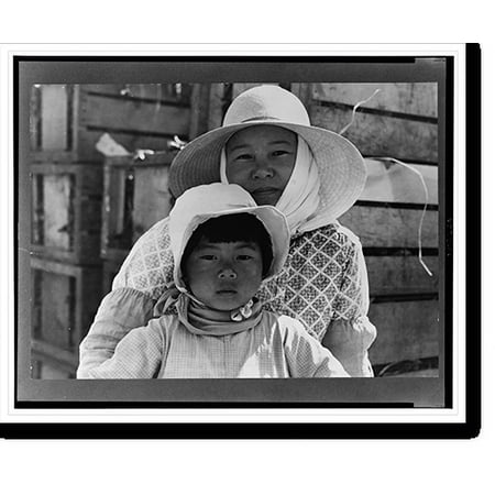 Historic Print, Japanese mother and daughter, agricultural workers near Guadalupe, California, 18" x 24"