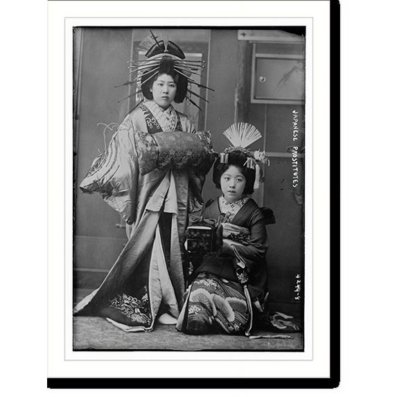 Historic Print, Japanese prostitutes Geisha girls, 18" x 24"