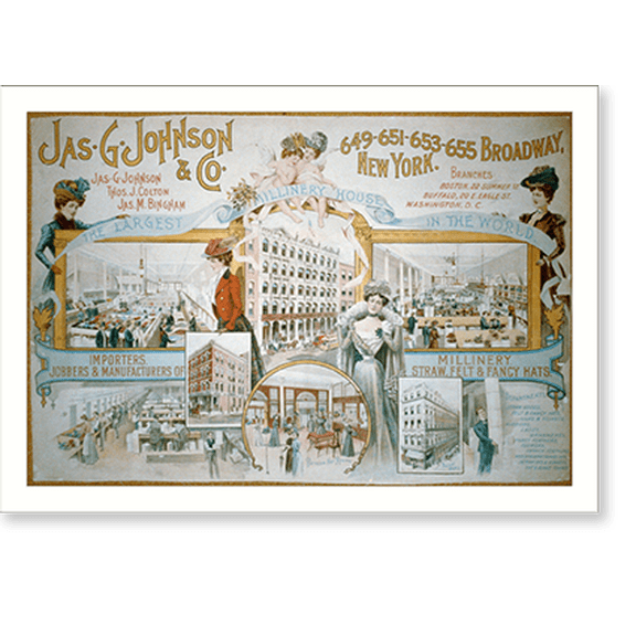 Historic Print, Jas. G. Johnson & Co. ...Broadway, New York - 3, 16" x 20"