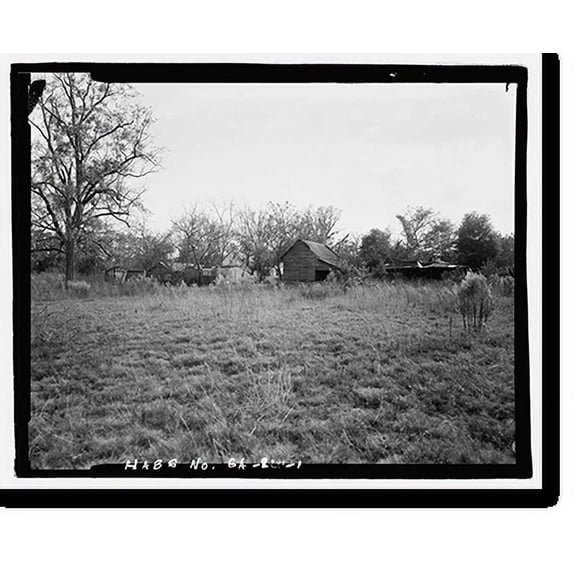 Historic Print, Jaudon-Bragg-Snelling Farm, North side of GA State Route 21, Springfield vicinity, Effingham County, GA, 18" x 24"