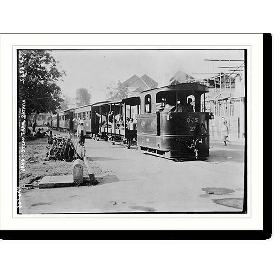 Historic Print, Java . Steamtram, Batavia, 16" x 20"