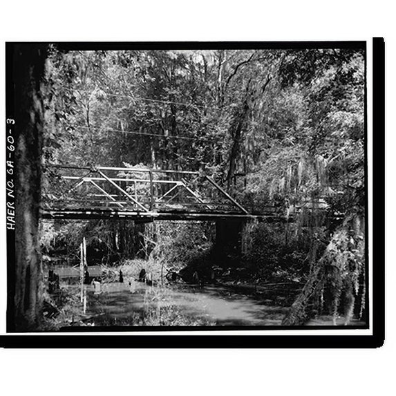 Historic Print, Jefferson County Road 255 Bridge, Spanning Rocky Comfort Creek, Louisville, Jefferson County, GA - 3, 16" x 20"