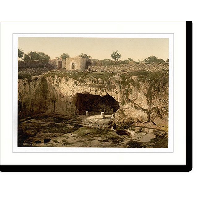 Historic Print, Jeremiahs grotto Jerusalem Holy Land (i.e. Israel), 16