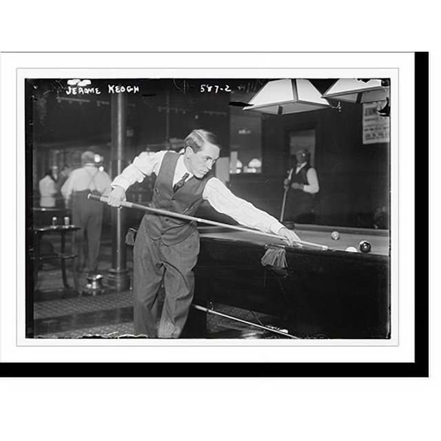 Historic Print, Jerome Keogh, at pool table, 16" x 20"