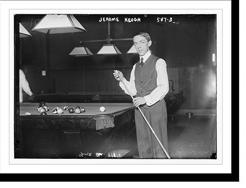 Historic Print, Jerome Keogh, at pool table 2, 16" x 20"