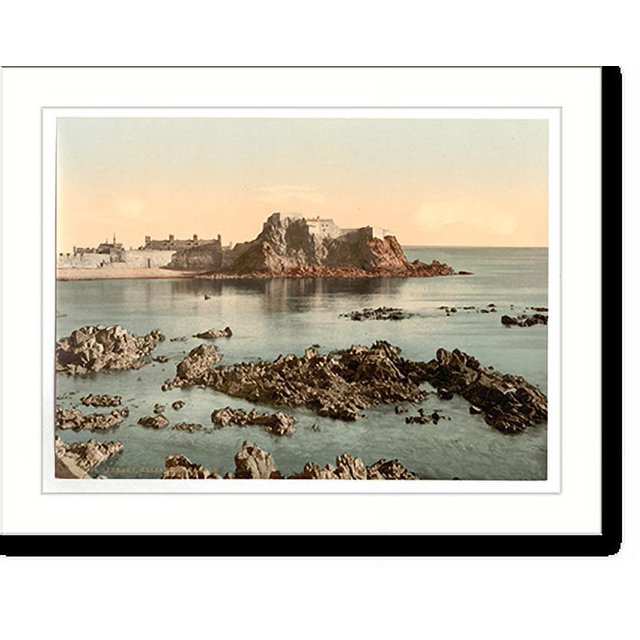 Historic Print, Jersey Elizabeth Castle St. Heliers Channel Islands