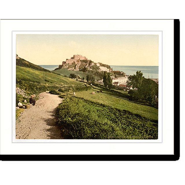 Historic Print, Jersey Mont Orgueil Castle Channel Island England, 16