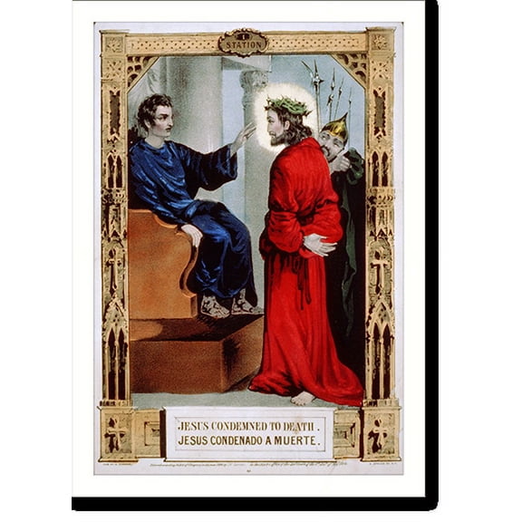 Historic Print, Jesus condemned to death: (Jesus condenado a muerte), 16" x 20"