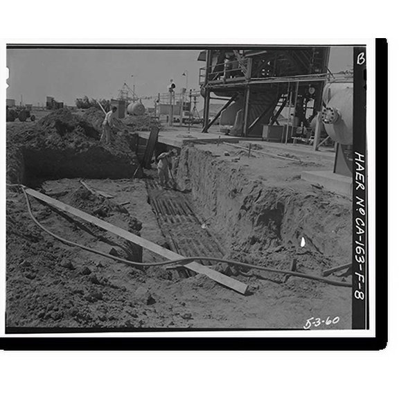 Historic Print, Jet Propulsion Laboratory Edwards Facility, Test Stand D, Edwards Air Force Base, Boron vicinity, Kern County, CA - 8, 18" x 24"