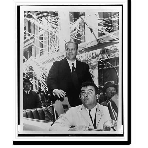 Historic Print, João Goulart, Pres. of Brazil in ticker parade.World Telegram & Sun photo by Dick DeMarsico., 16" x 20"