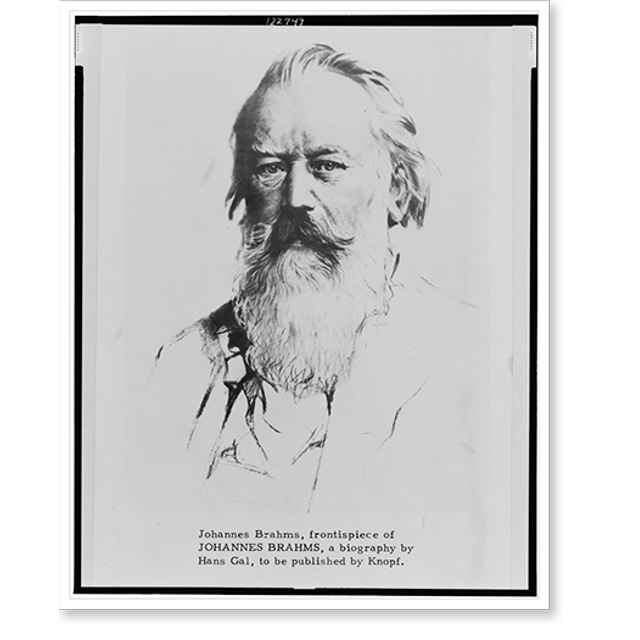 Historic Print, Johannes Brahms, frontispiece of Johannes Brahms, a