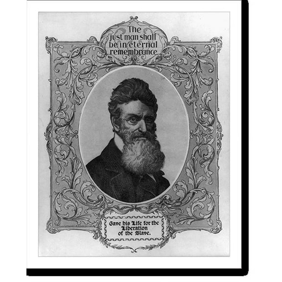 Historic Print, [John Brown, 1800-1859, bust portrait, facing right in memorial frame], 18" x 24"