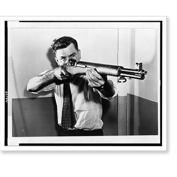 Historic Print, John C. Garand. the man behind the gun, 16" x 20"
