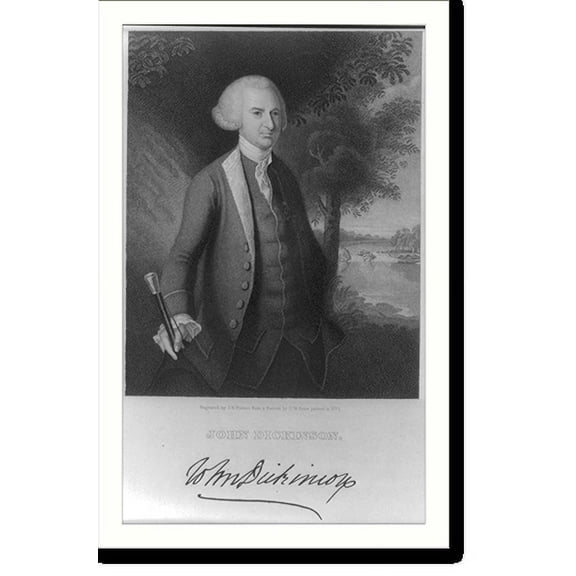 Historic Print, John Dickinson.engraved by J.B. Forrest from a portrait by C.W. Peale painted in 1770., 18" x 24"
