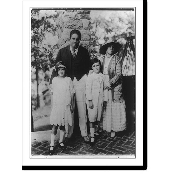 Historic Print, [John McCormack, full-length portrait, standing, with wife and two children], 18" x 24"