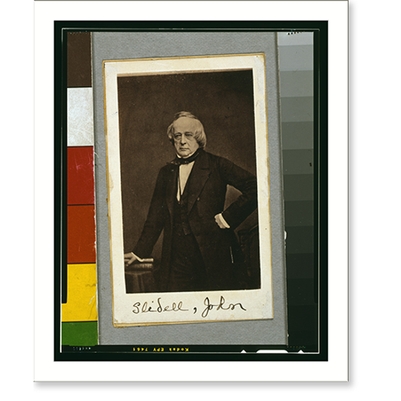 Historic Print, [John Slidell, three-quarter length portrait, standing, left arm on hip, facing front], 16" x 20"