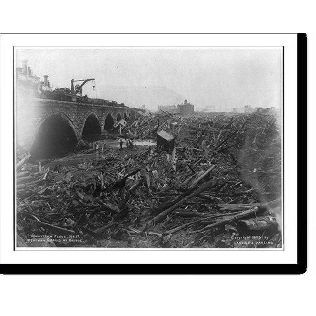 Historic Print, [Johnstown Flood (Johnstown, Pa. 1889). Removing debris
