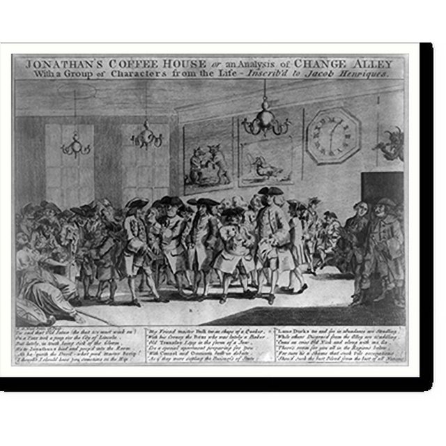 Historic Print, Jonathan's Coffee House or An analysis of change alley