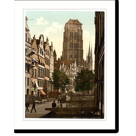 Historic Print, Jopengasse Danzig West Prussia Germany (i.e. Gdańsk Poland), 16" x 20"
