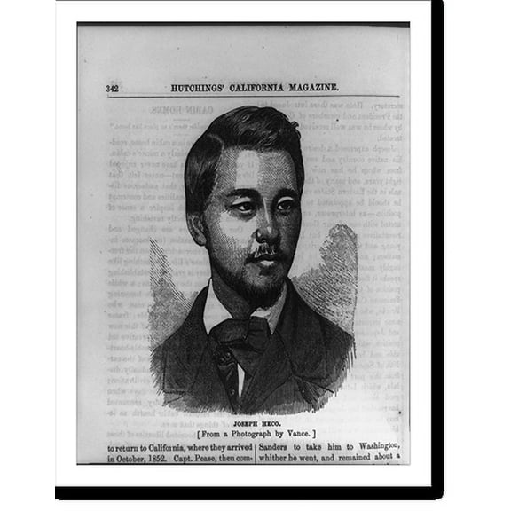 Historic Print, Joseph Heco (from a photograph by Vance), 16" x 20"