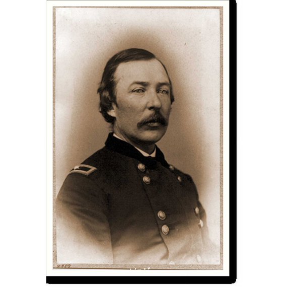 Historic Print, Joshua Thomas Owen head-and-shoulders portrait facing right in uniform, 18" x 24"