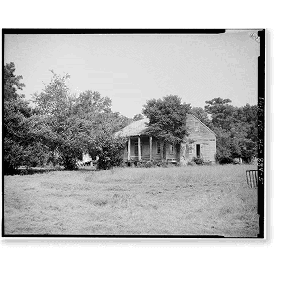 Historic Print, Josiah Haigler Plantation House, County Highway 37 North of U.S. Highway 80, Burkville vicinity, Lowndes County, AL - 5, 16" x 20"