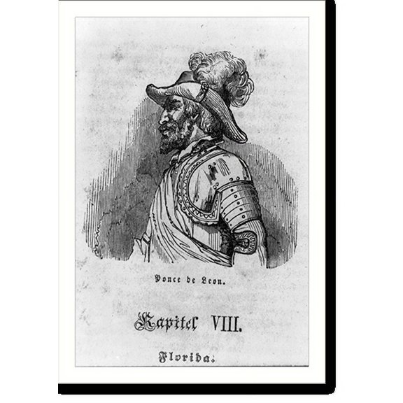 Historic Print, Juan Ponce de Leon, 16" x 20"