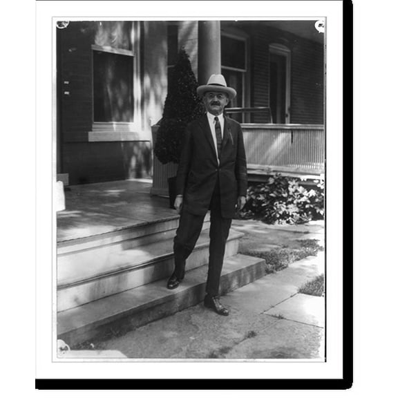 Historic Print, Judge Benjamin Barr Lindsey leaving his home, 1343 Ogden St., Denver to walk to his office in the courthouse, 18" x 24"