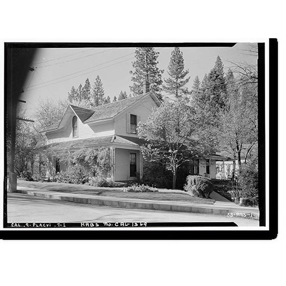Historic Print, Judge Thompson House, 32 Cedar Ravine, Placerville, El Dorado County, CA, 18" x 24"