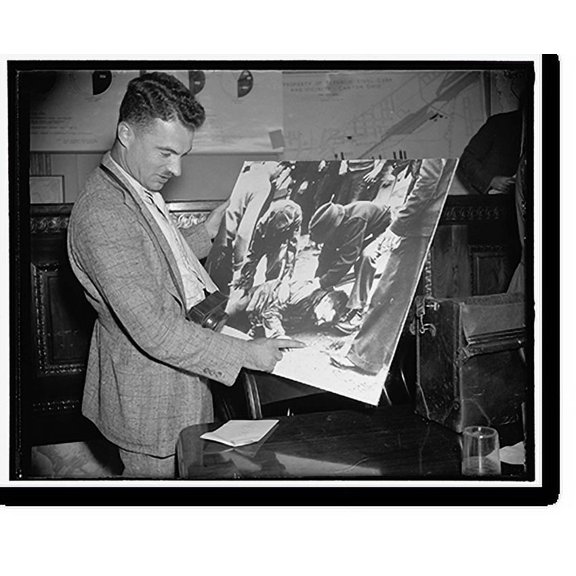 Historic Print, Julius Greenfield, photographer for the Akron Times-Herald testifying before the Senate Civil Liberties Committee, 16" x 20"