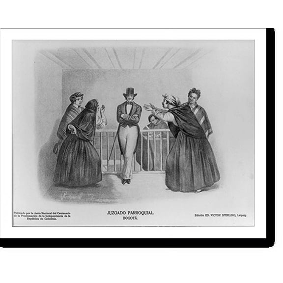 Historic Print, Juzgado Parroquial. Bogota, 16" x 20"