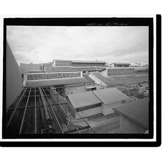 Historic Print, Kahului Cannery, Plant No. 28, Cannery Building and Dryer House/Feed Storage Building, 120 Kane Street, Kahului, Maui County, HI, 16" x 20"