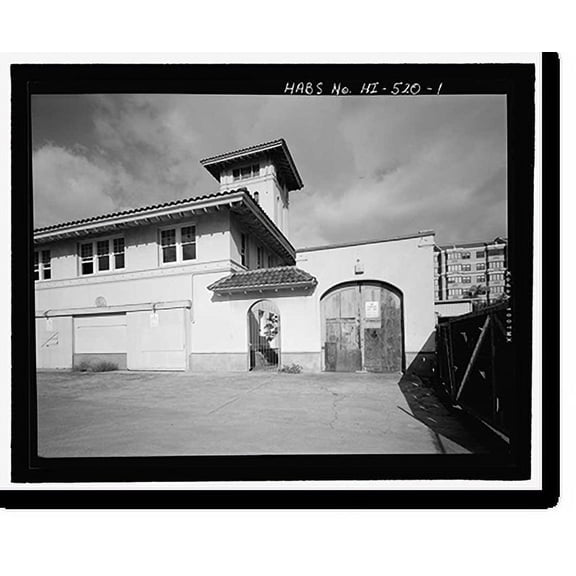 Historic Print, Kakaako Fire Station, Hook & Ladder Building, 620 South Street, Honolulu, Honolulu County, HI, 16" x 20"