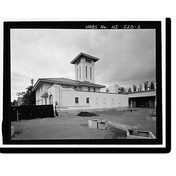 Historic Print, Kakaako Fire Station, Hook & Ladder Building, 620 South Street, Honolulu, Honolulu County, HI - 2, 16" x 20"