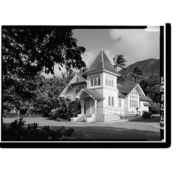 Historic Print, Kanaana Hou Calvinist Church, Moloka'i Island, Kalaupapa, Kalawao County, HI - 3, 18" x 24"