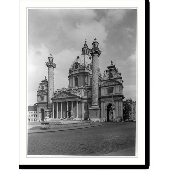 Historic Print, [Karlskirche. Vienna, Austria. Full, front], 18" x 24"