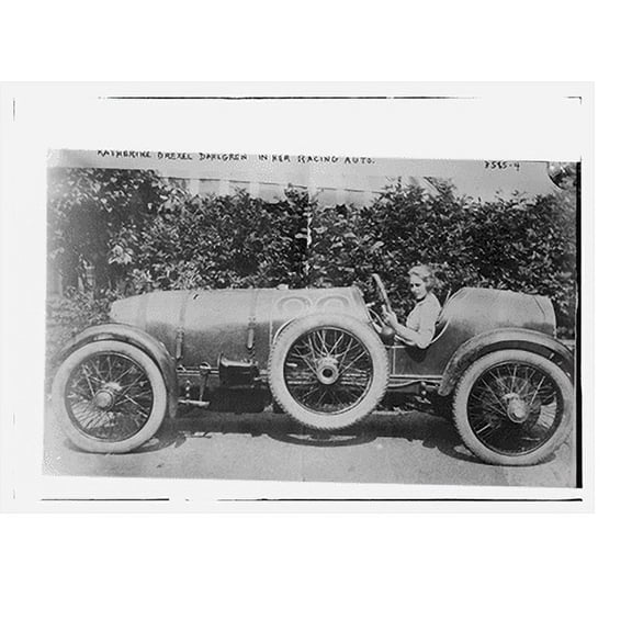 Historic Print, Katherine Drexel Dahlgren in her racing auto, 18" x 24"